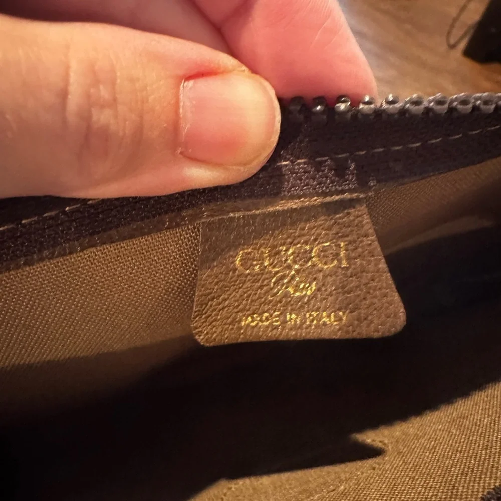 Gucci Plus Authentic Coated Canvas Monogram Pouch